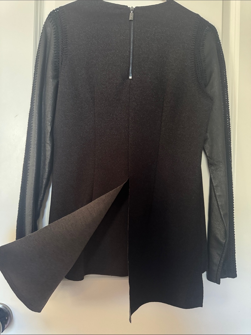 Stella & Jamie women’s black long sleeve slit backing blouse med - Picture 6 of 10